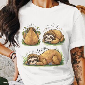 Sloth LifeSloth Life T-Shirt, Eat Sleep, Relax Shirt, Relaxation with Sloth Tee